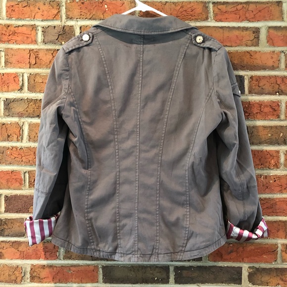 Women's Gray Military Style Jacket - Picture 2 of 6